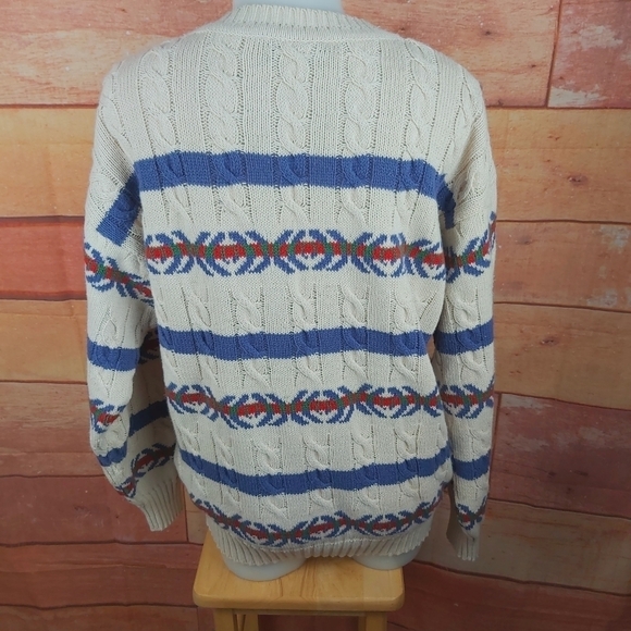 Vintage cable knit sweater grandpa style Large - Picture 4 of 7
